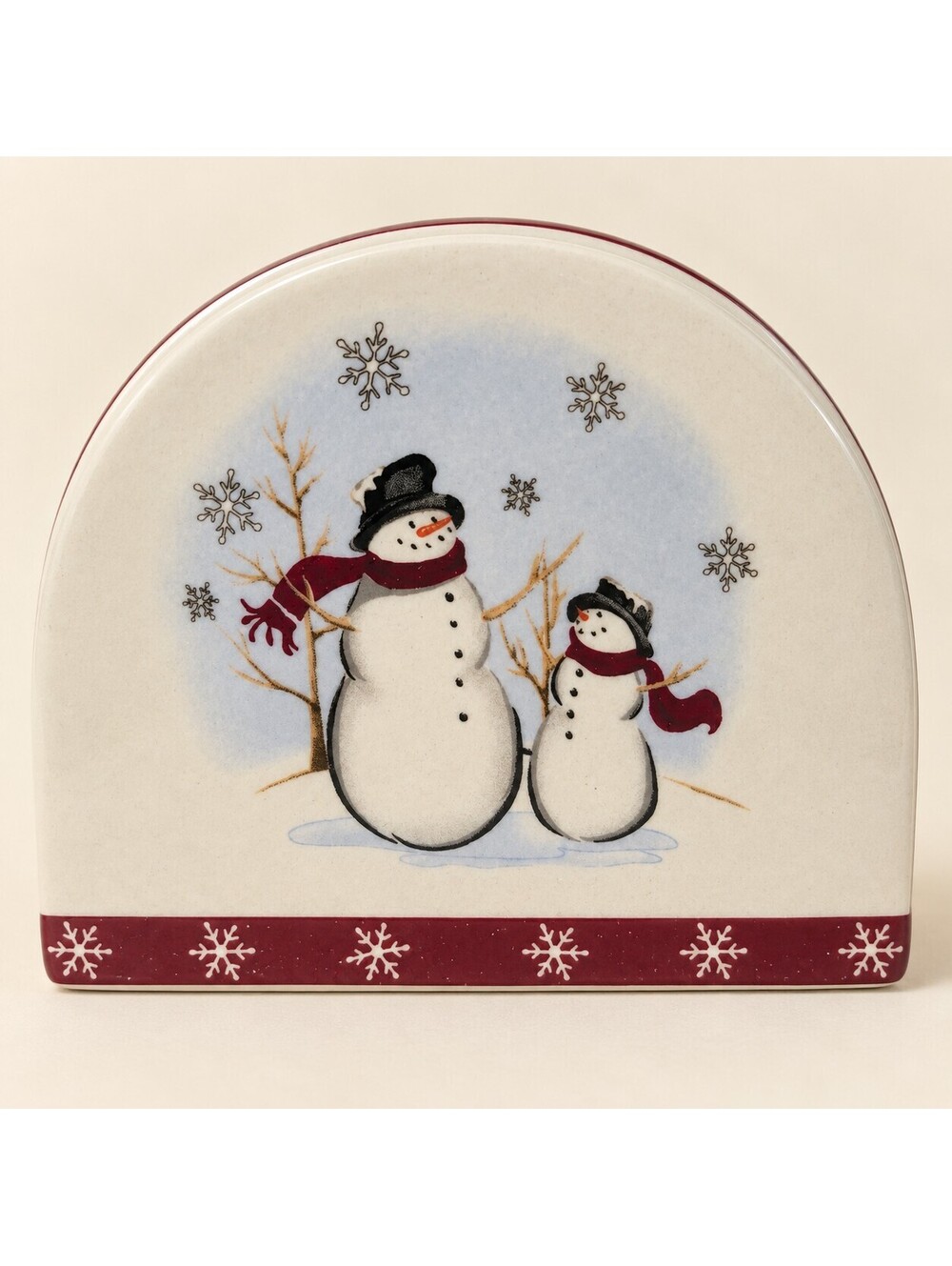 Snowman Christmas Napkin Holder, St Nicholas Square Peppermint Lane